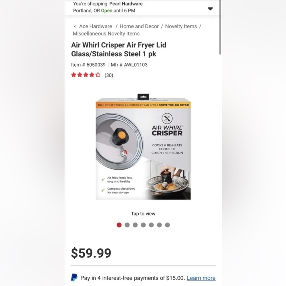 Air fryer stove top ace hardware cook book deep fry crispy as seen on tv